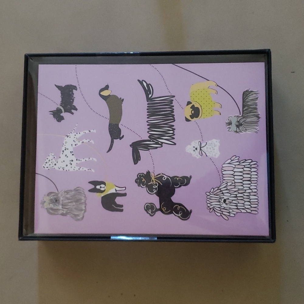 Dog Walk Blank Note Card set of 12